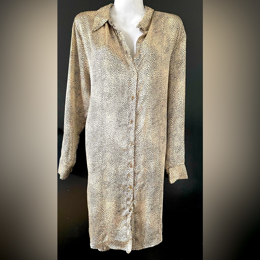 Leopard Print Button-Up Blouse